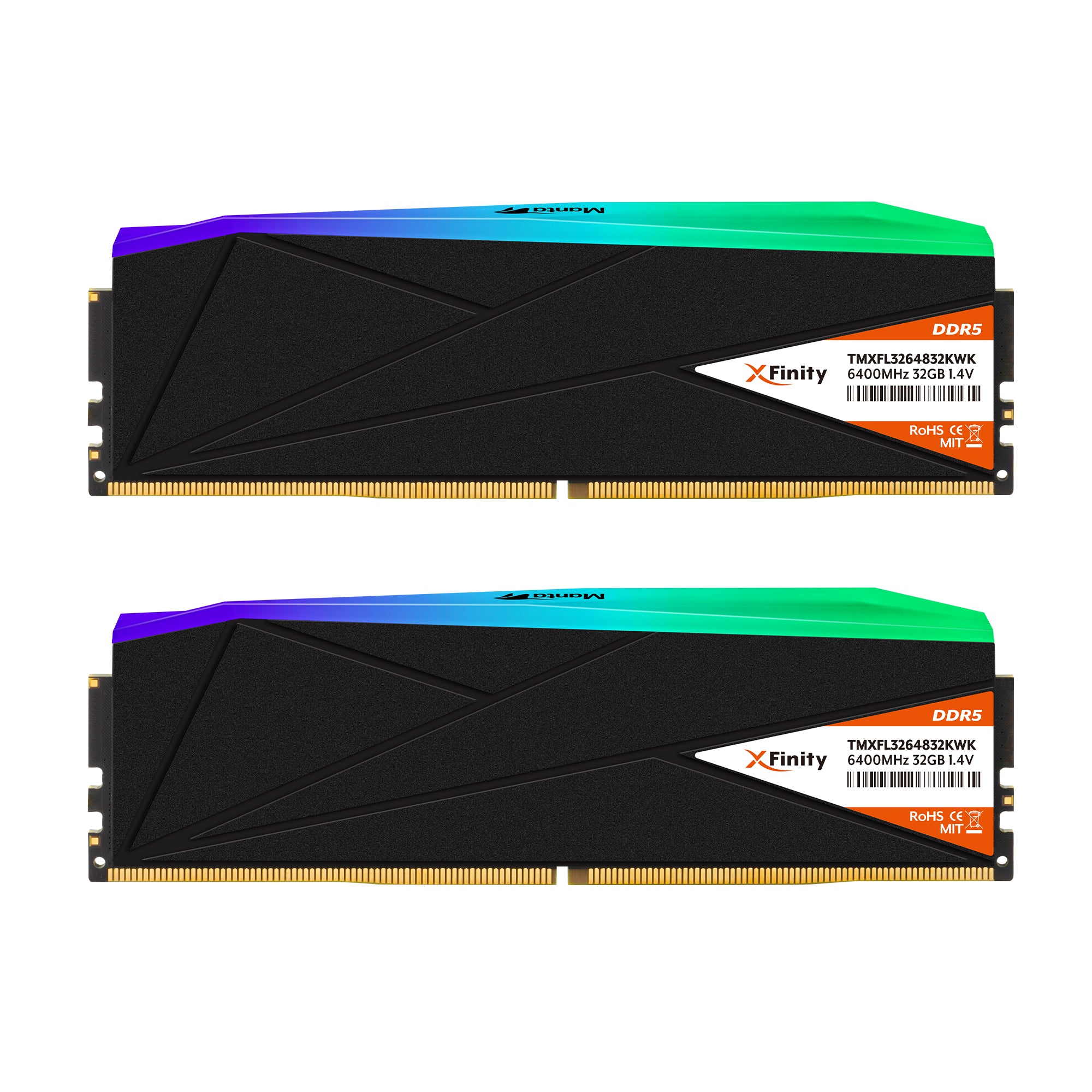 V-COLOR Manta XFinity RGB DDR5 64GB (32GB x 2) 6400MHz  XMP 3.0 & AMD EXPO CL32