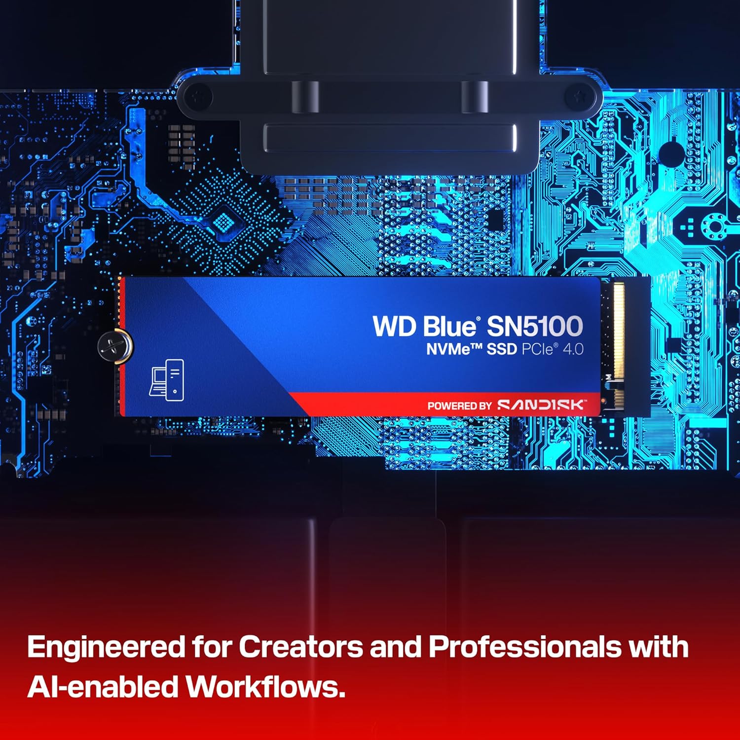WD Blue SN5100 1TB NVMe SSD - M.2 2280, PCIe Gen 4.0, SSD- Read Speeds Up to 7,100MB/s.